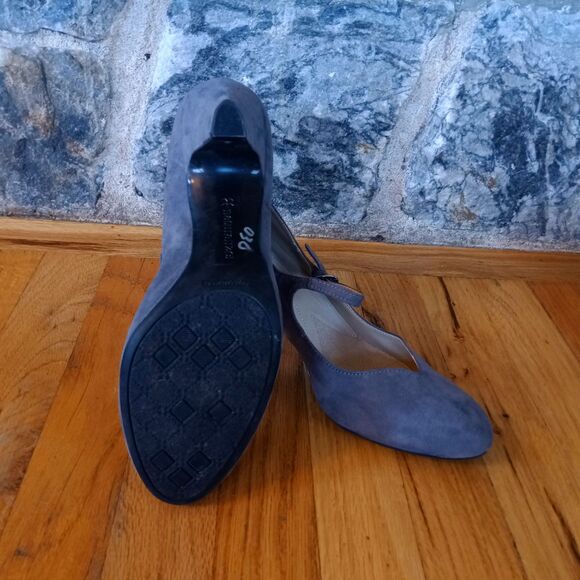 Naturalizer grey 3 inch heel comfort suede leather Mary Janes EU 40 US 9-9.5 - Picture 7 of 8